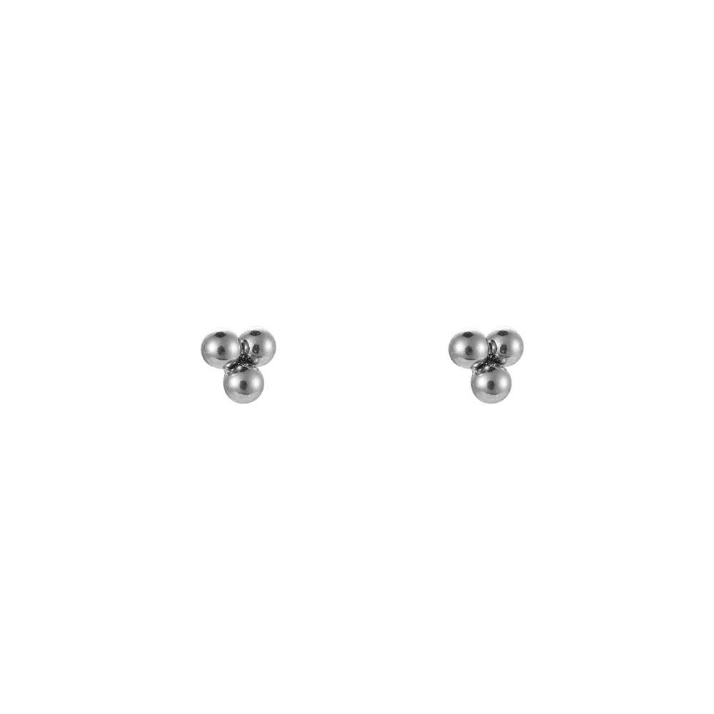 3 Tiny Balls Stainless Steel Earring