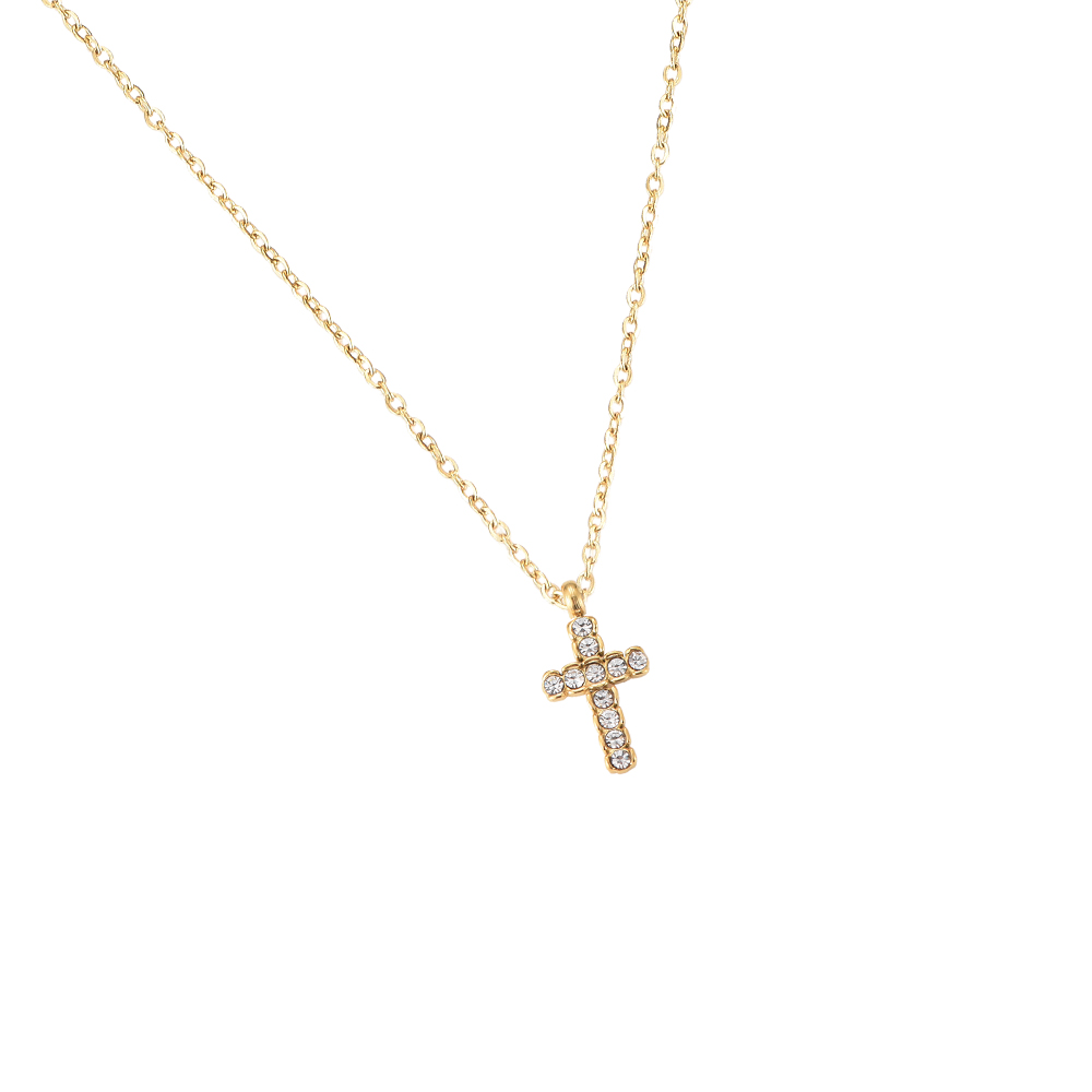 Simple Shining Cross Stainless Steel Necklace