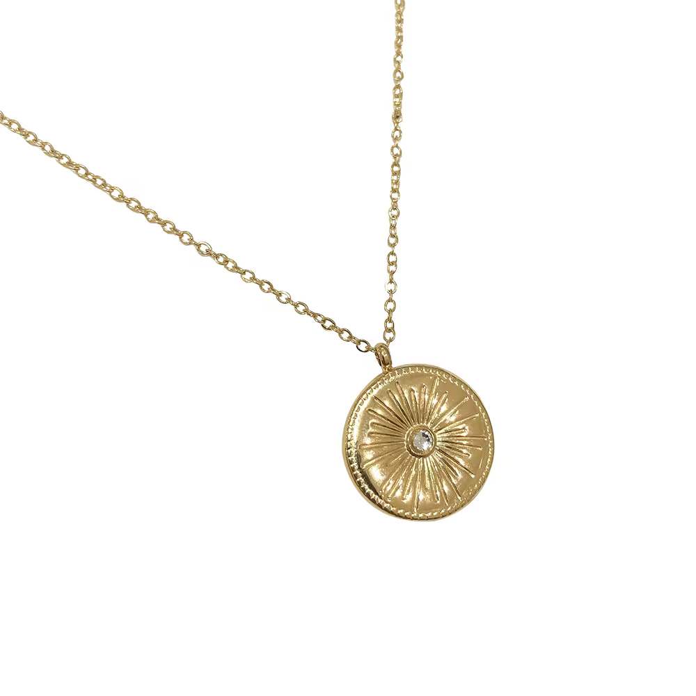 Sparkling Sun Stainless Steel Necklace