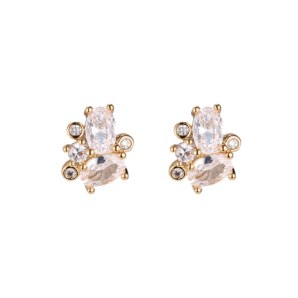 Diamond Biene Gold-plated Ear Studs