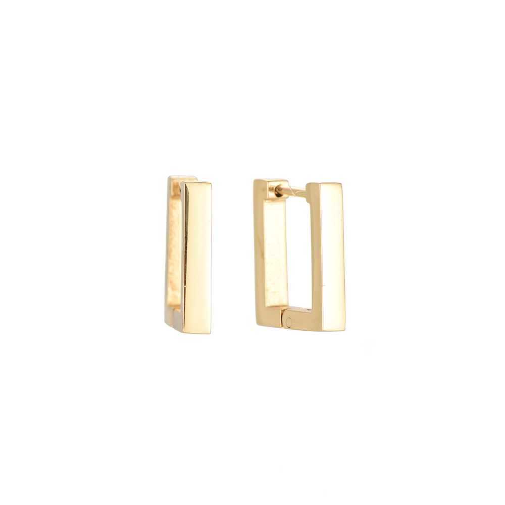 Small Glossy Square Stainless Steel Earrings