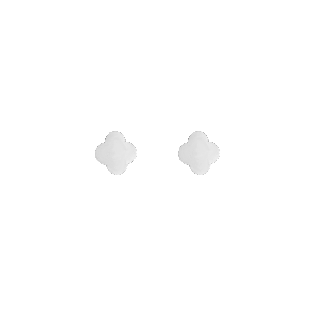 Simple Bubbly Clover Stainless Steel Ear Studs