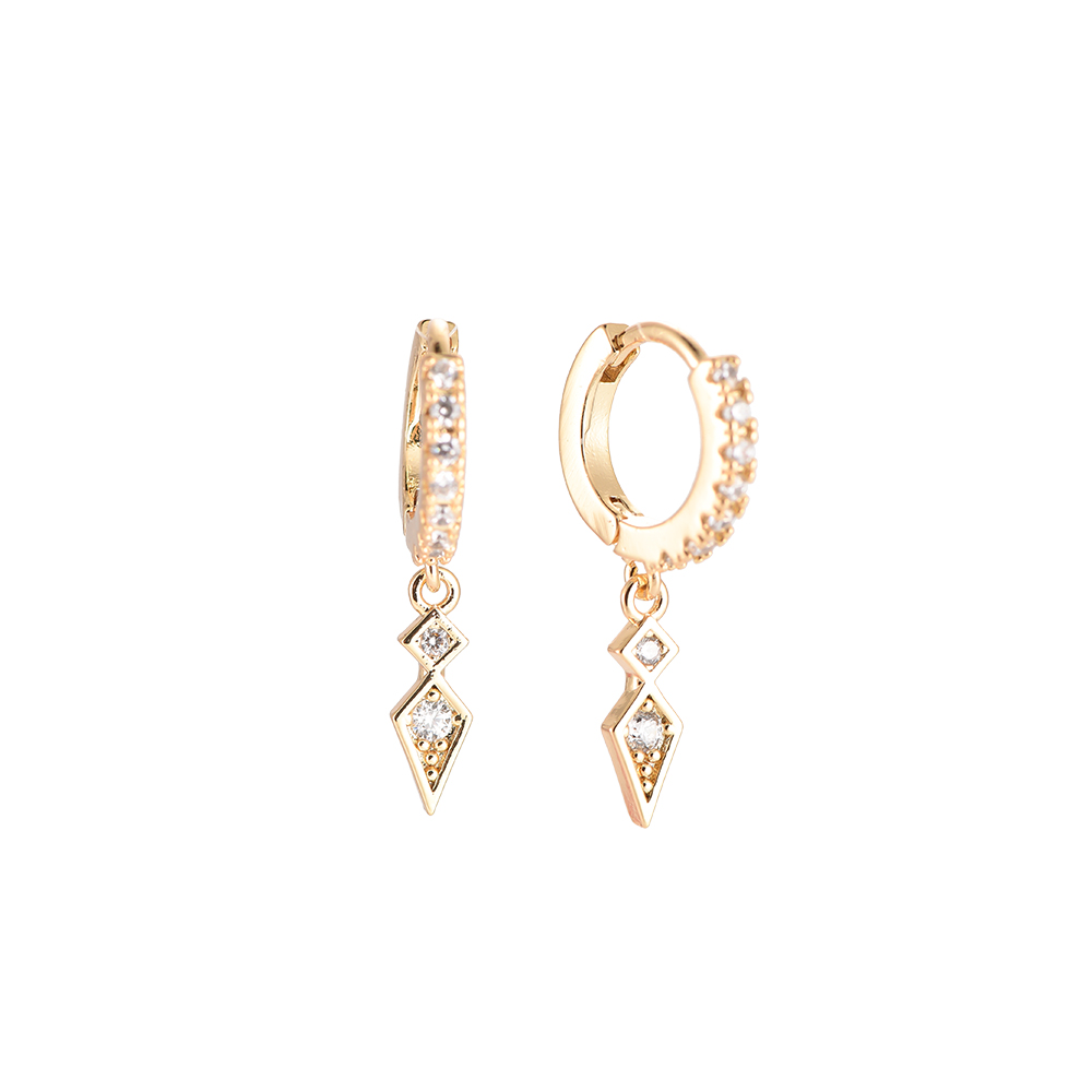Kunai Diamonds Gold-plated Ear Studs