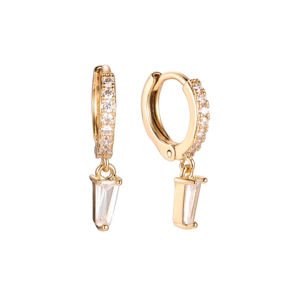 Coffin Diamond Gold-plated Earrings