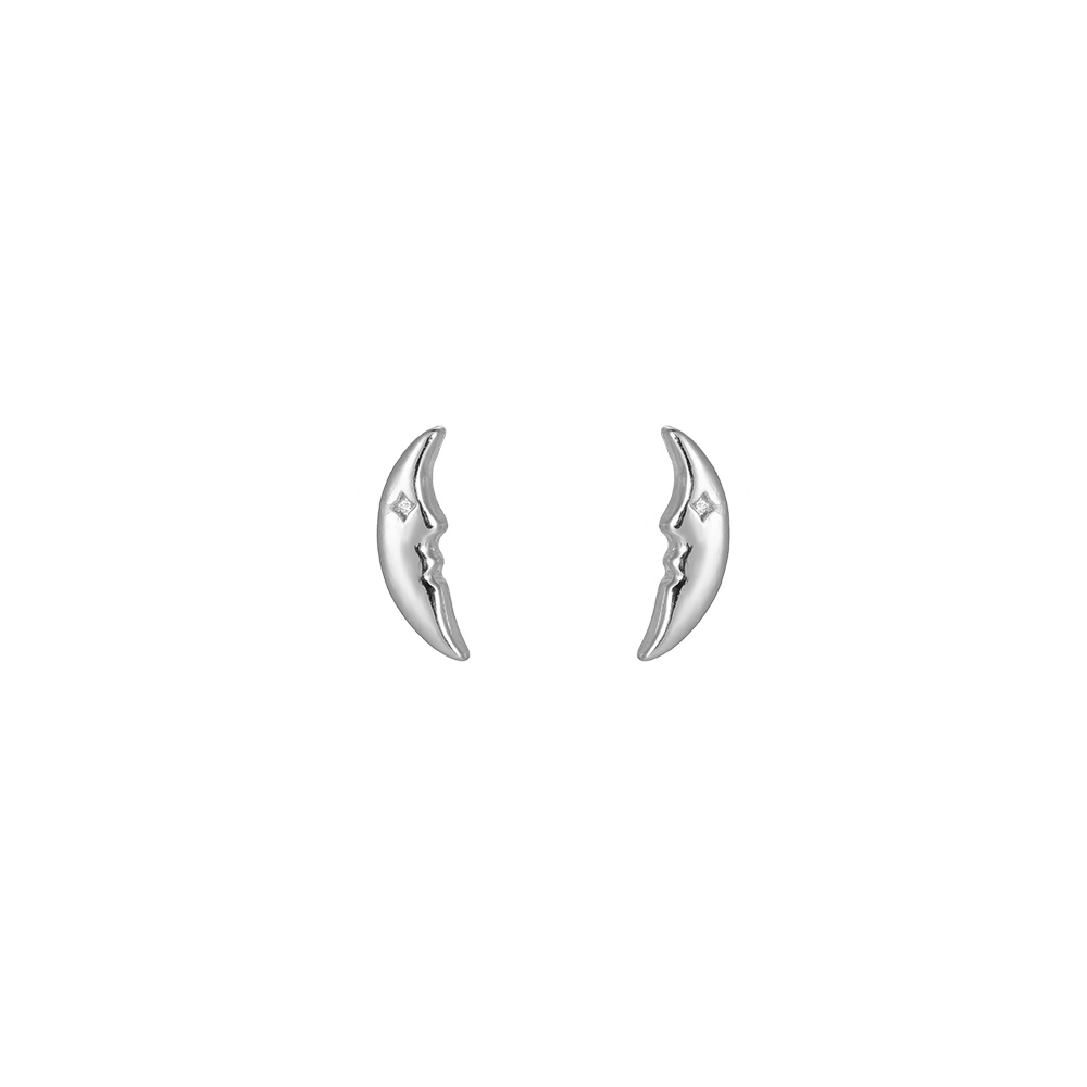 Dreamy Sickle Moon Gold-plated Ear Studs