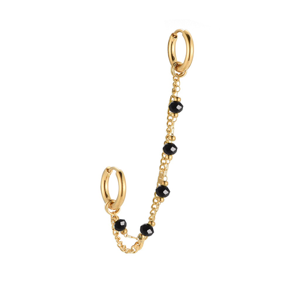 Beads Chain 2-Layer Edelstahl Ohrringe