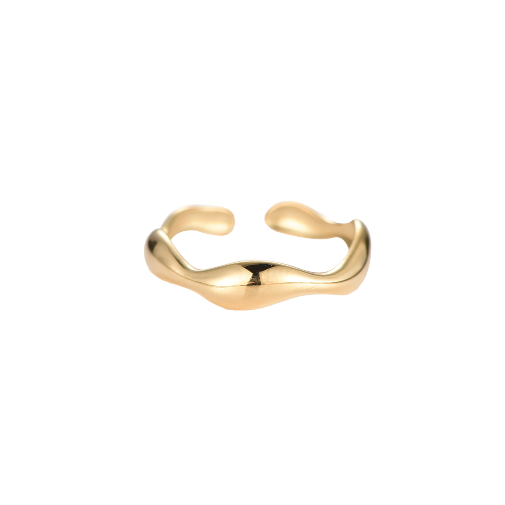 Gold Wave Edelstahl Ring