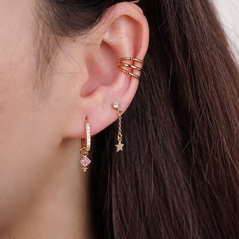 Star Drop Plated Earring