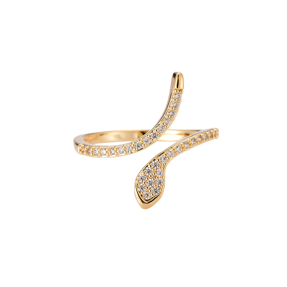Crystal Snake Gold Plated Ring