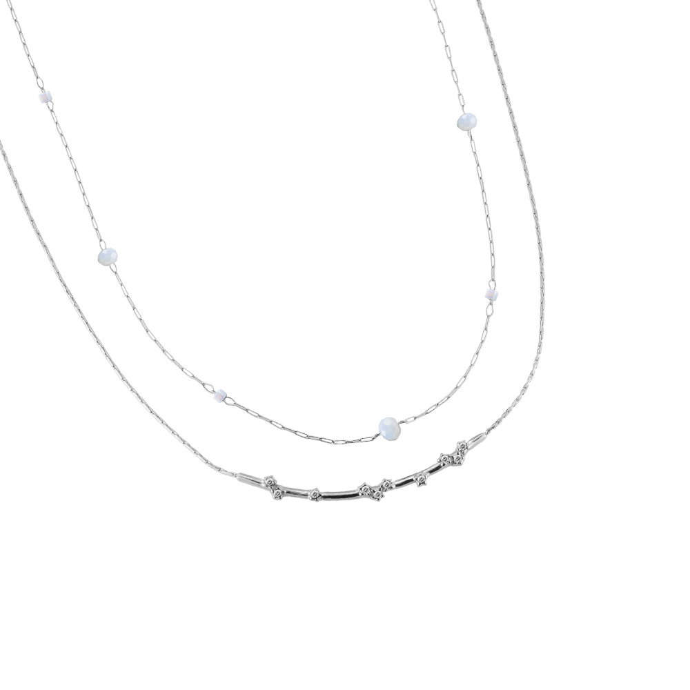 Tanja Beads 2 Layer Stainless Steel Necklace