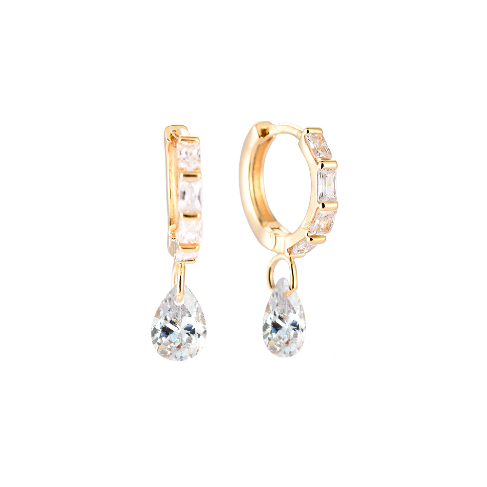 Sparkle Drop Gold Plated Earrings