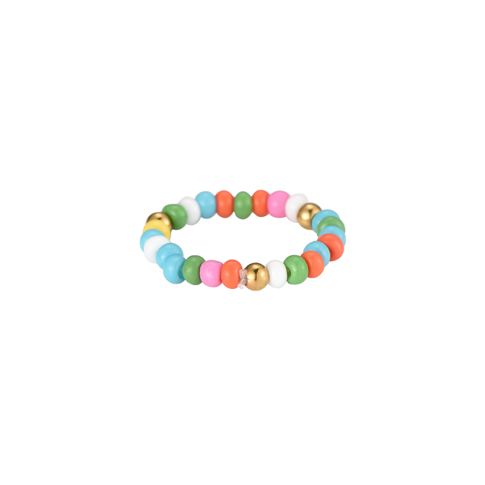 Bally Colorful Beads Elastic Ring 
