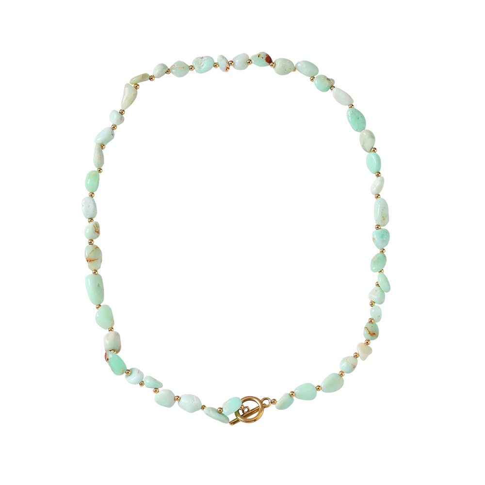 Green Opal Glückliche Edelstahl Halskette