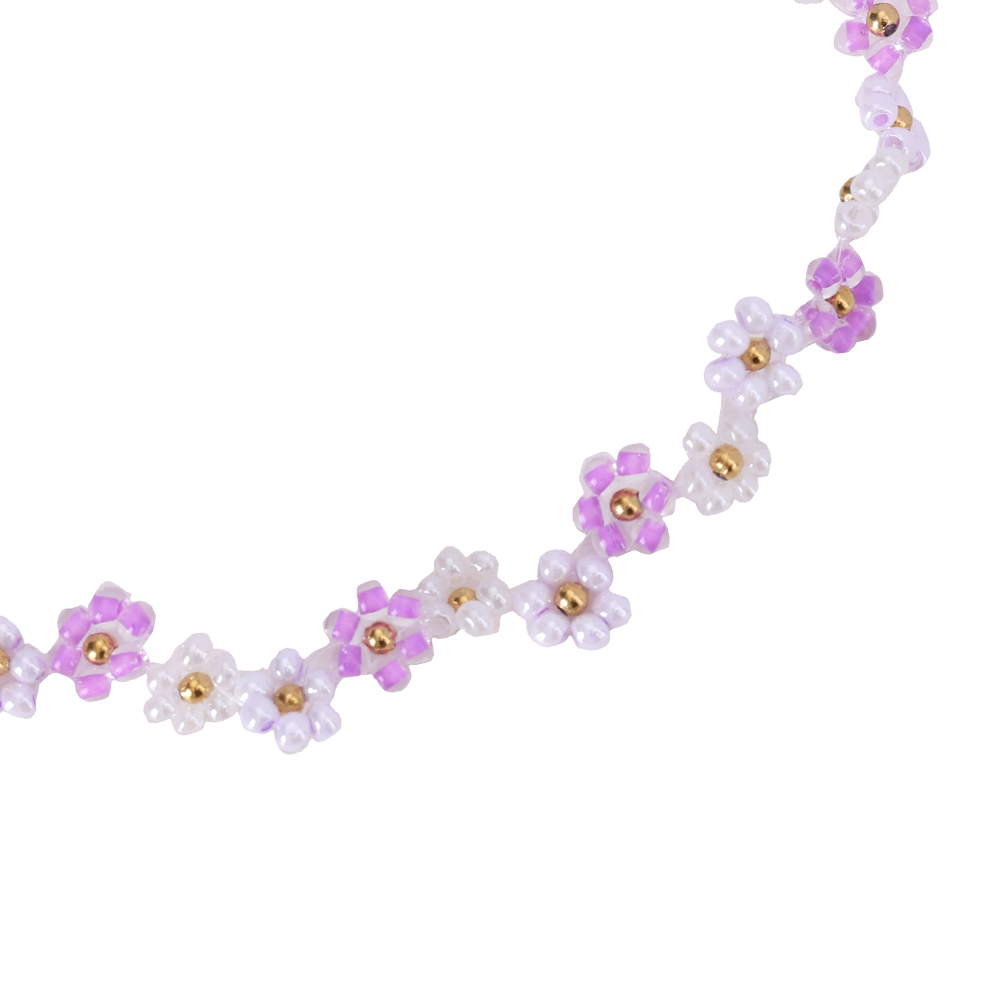 22cm Only Varitious Color Beads Flowers Summer Edelstahl Fußkette  