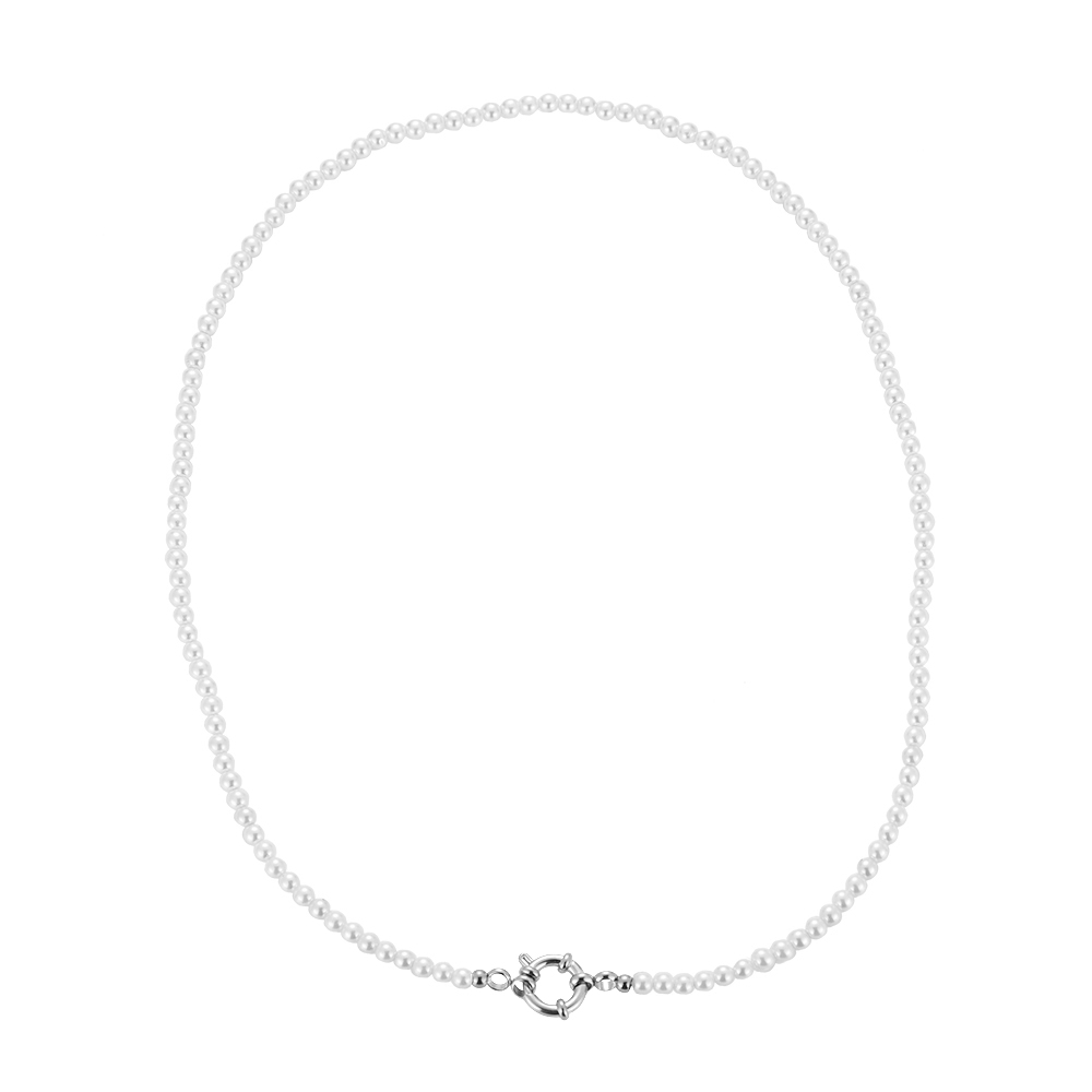 Line of Mini Pearls Stainless Steel Necklace