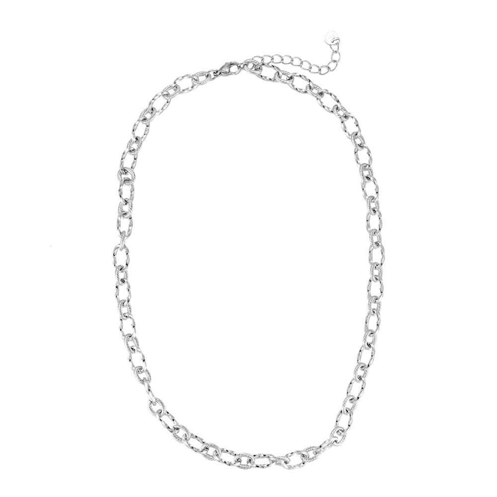  Stamping Round Chain Stainless Steel Necklace