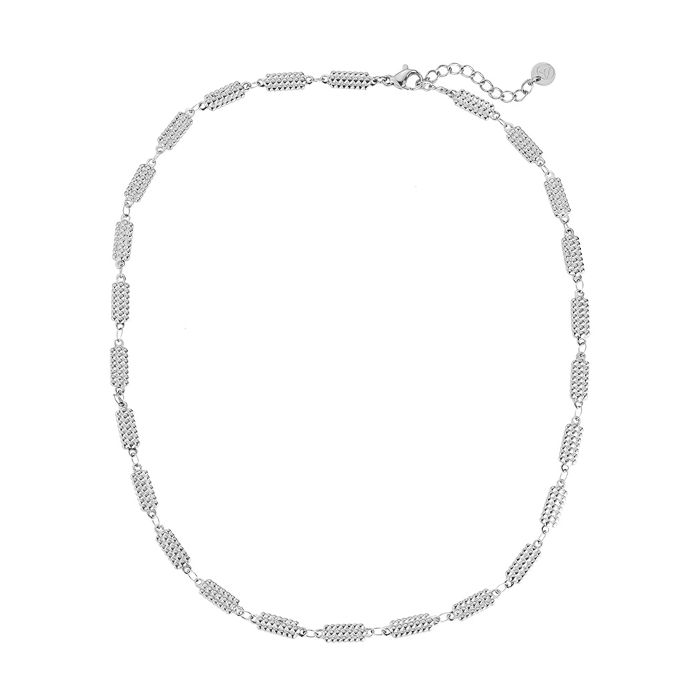 Linked Bubbly Boards Stainless Steel Necklace