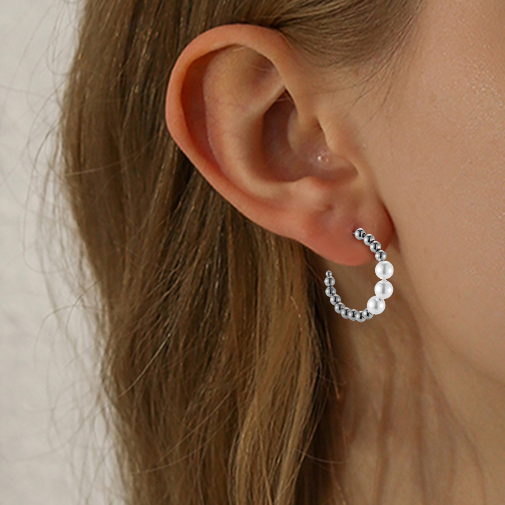 Schöne Perlen Stainless Steel Earrings