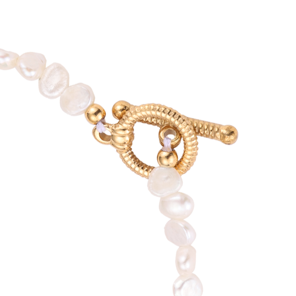 Rugged Line of Pearls Edelstahl Armband