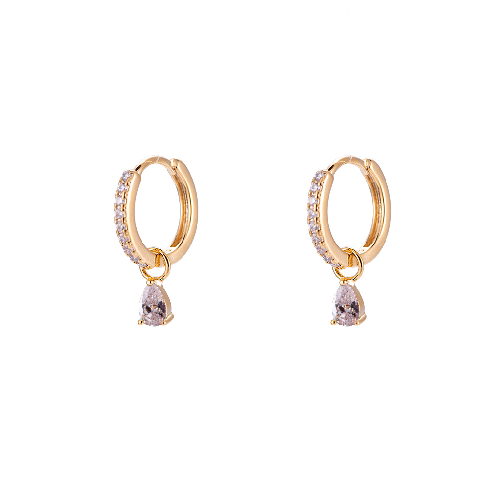 Sliding Water Drop Plated Earring Color Edition