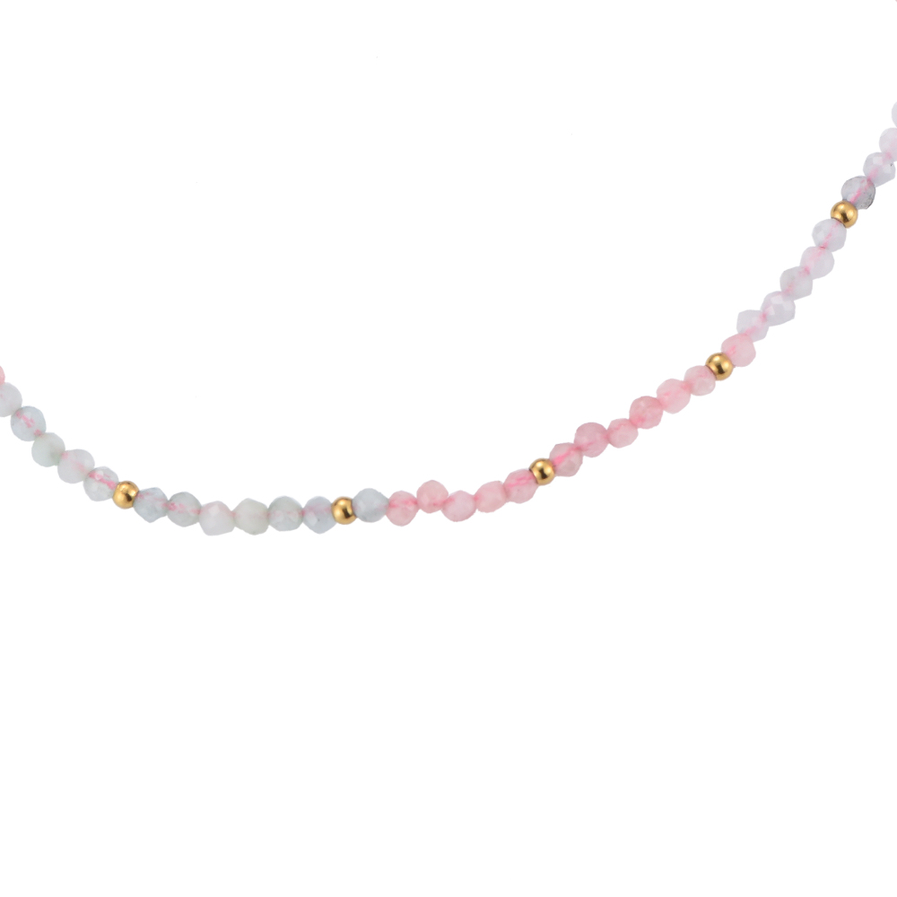 Colorful Morganite Semi-Precious Gemstone Edelstahl Fußkette