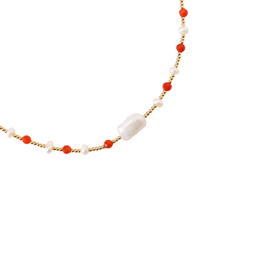 Beads Pearls Edelstahl Halskette