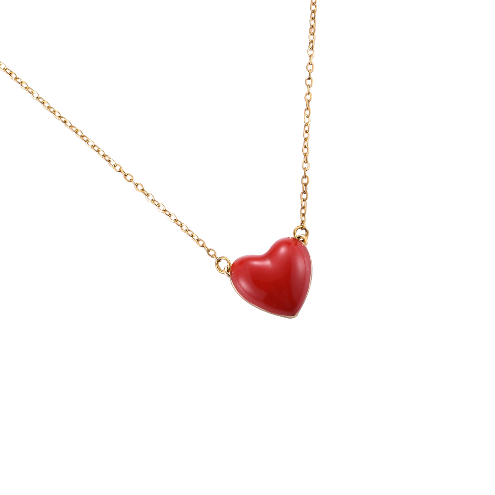 Enamel Heart Stainless steel Necklace