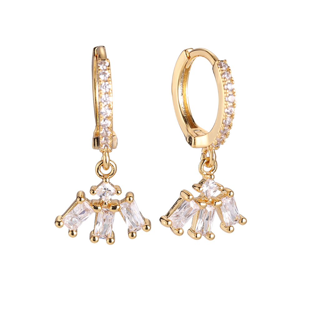 Diamond Cubic Angel Gold-plated Earrings