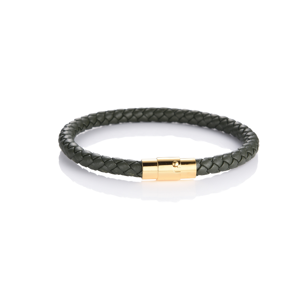 Jan Simple Stainless Steel Leather Bracelet