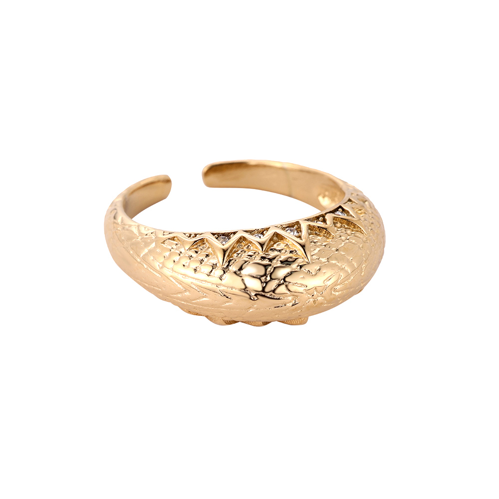 Dragonback Scale Diamonds Edelstahl Ring