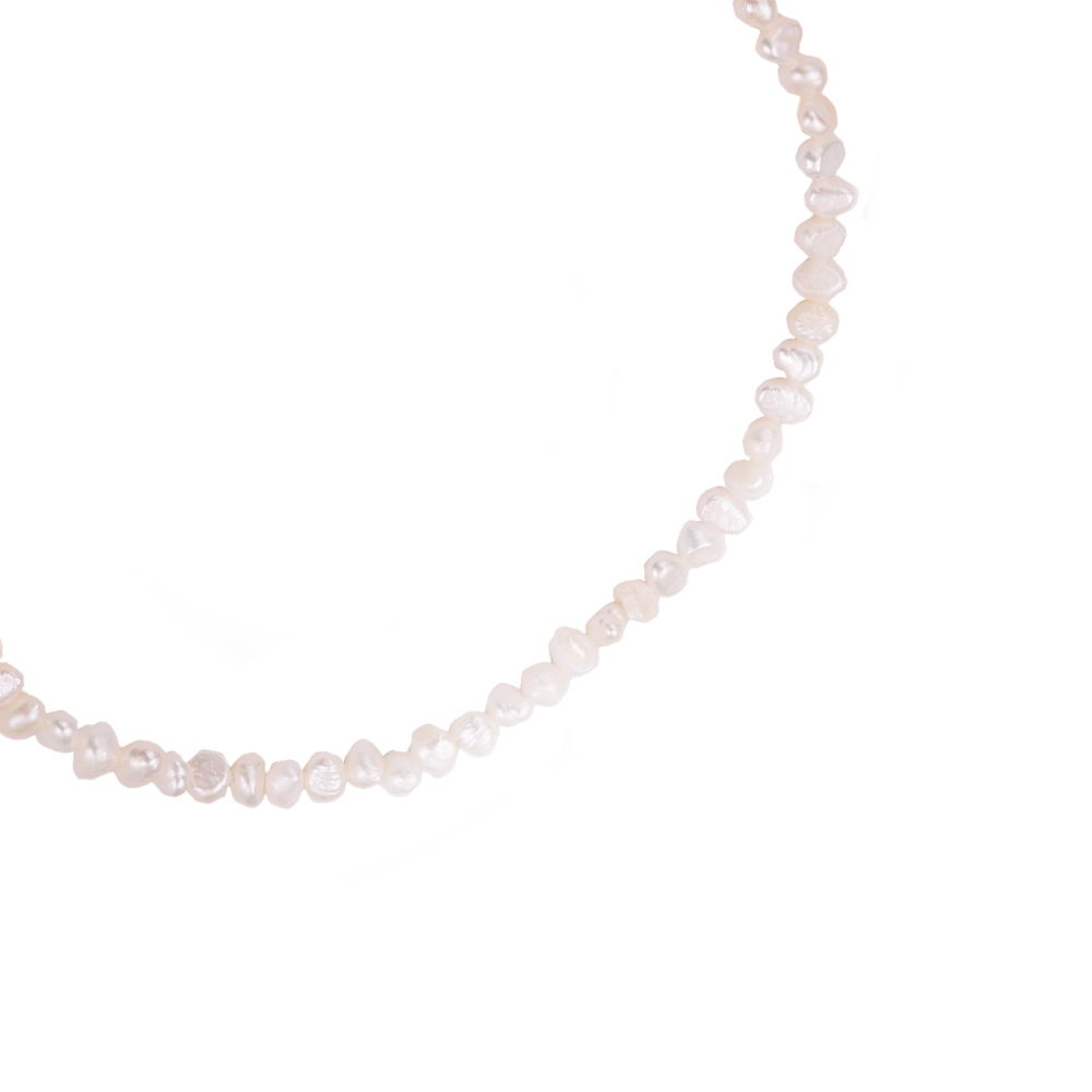 Rugged Line of Pearls Edelstahl Halskette