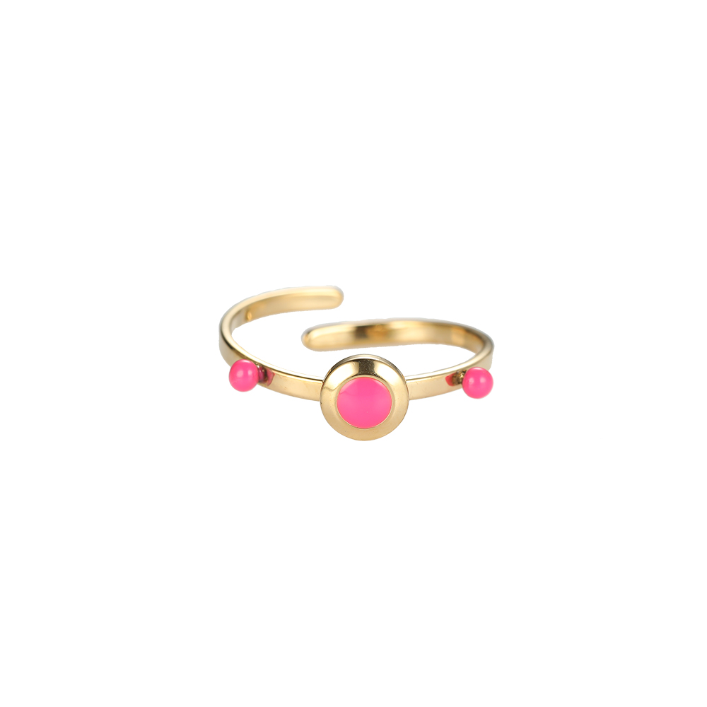 Colorful Round Enamel Stainless Steel Ring