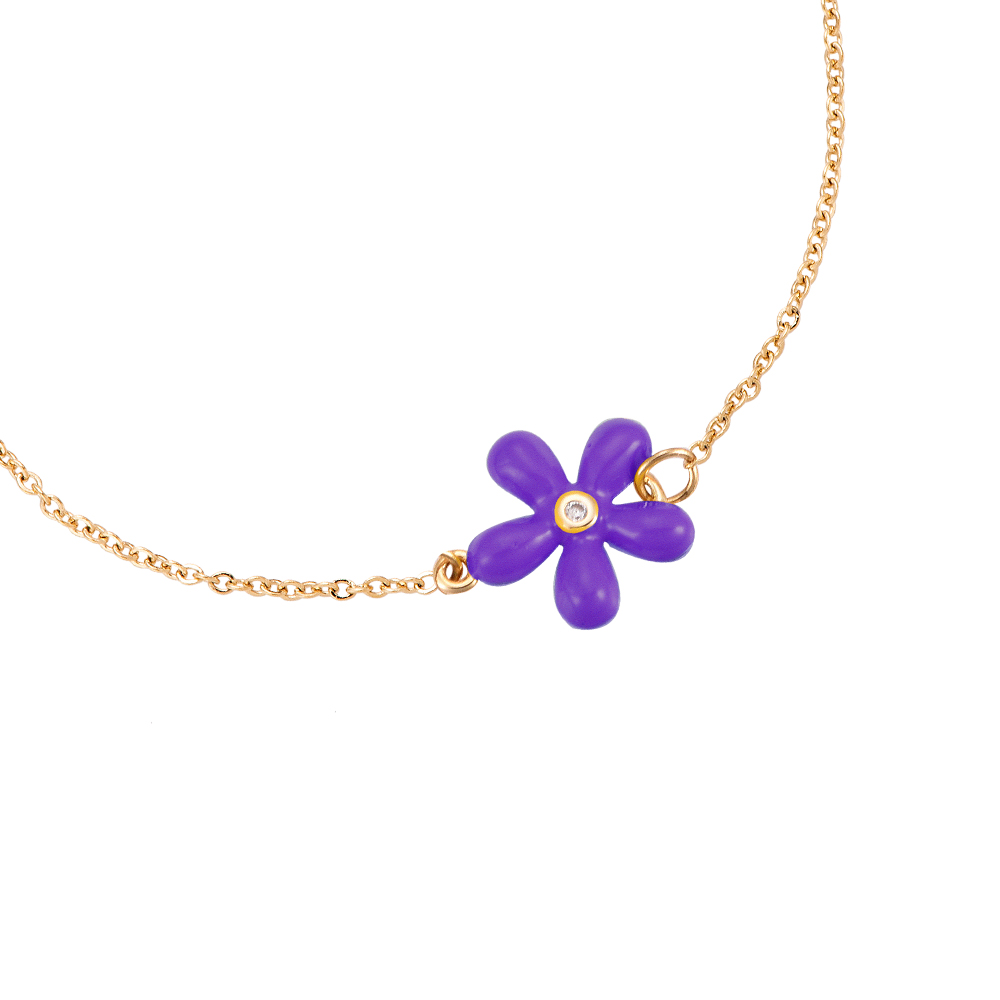 Enamel Flower Stainless Steel Bracelet
