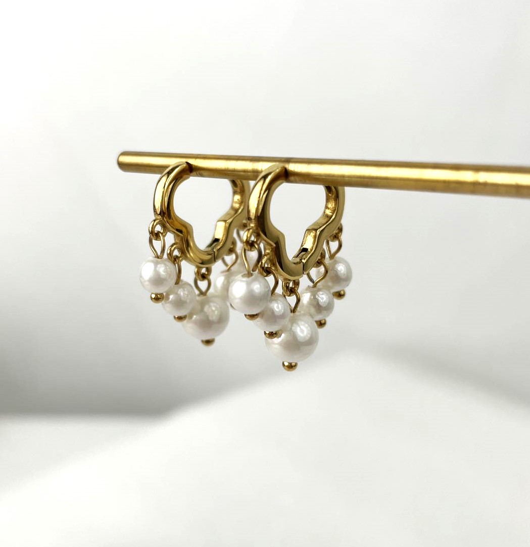 Perle Trauben Stainless Steel Earrings