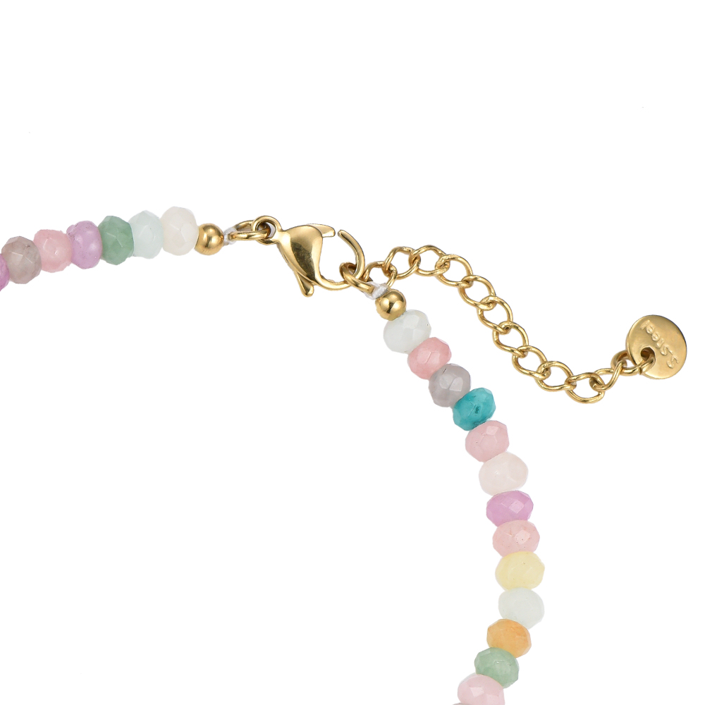 Colorful Stones & 1 Pearl Armband