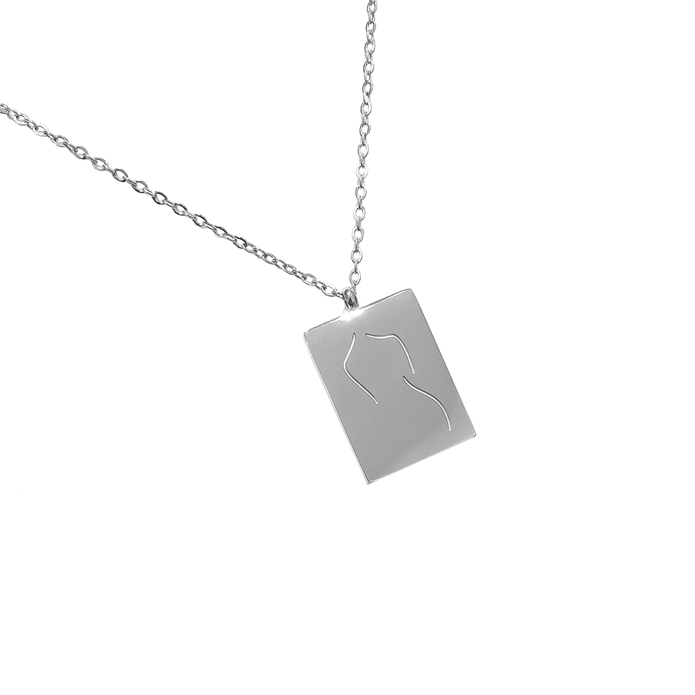 Woman Sketch Stainless Steel Necklace