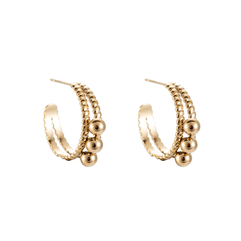 Golden Pearl Hoop Stainless Steel Earring