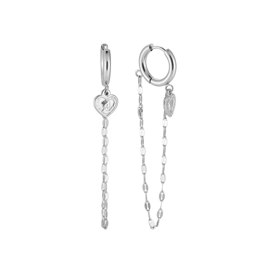 Lightling Chain Hoop Stainless Steel Earrings