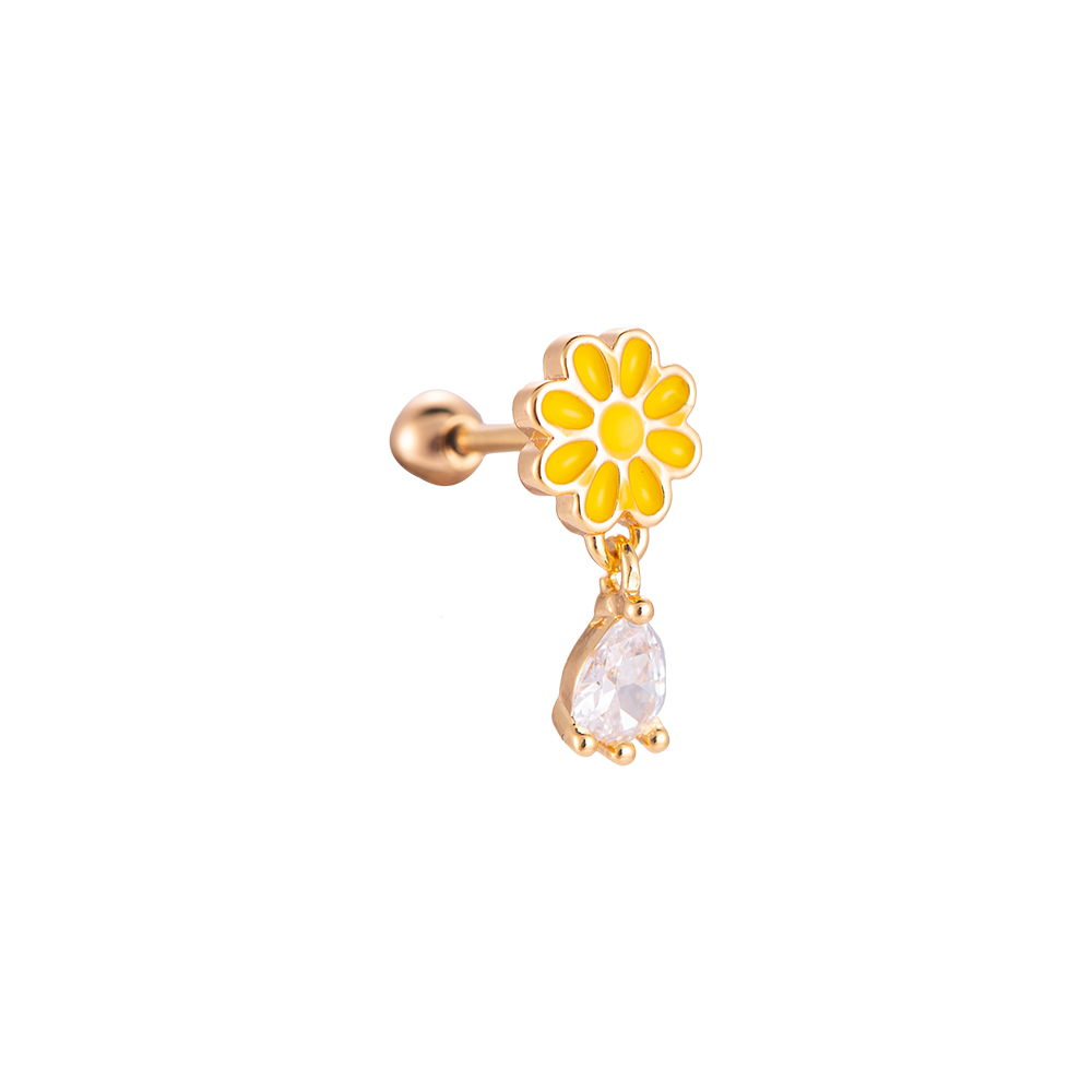 Yellow Floret Plated Piercing