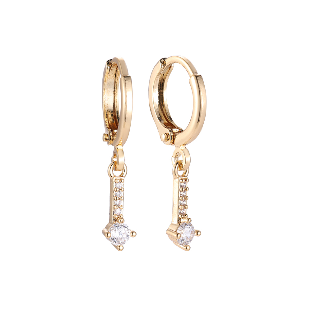 Pendulum Swing Diamond Gold-plated Earrings