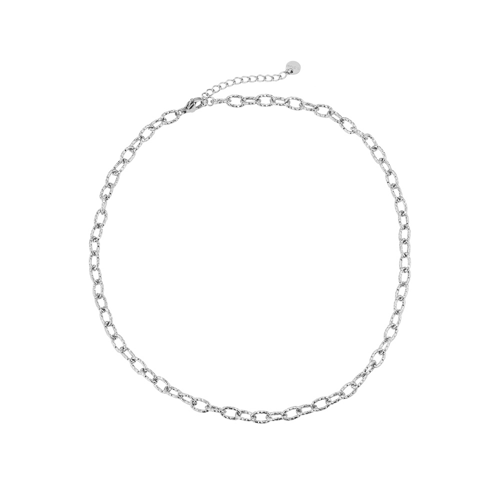 Notched Chain Links Stainless Steel Necklace