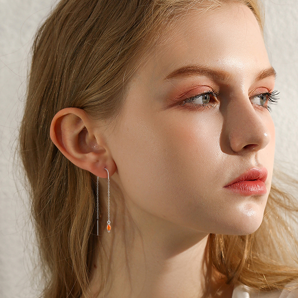 Orange Körne Gold-plated Earrings