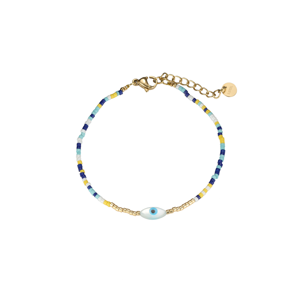 Blue Eye Miyuki Beads Stainless Steel Bracelet