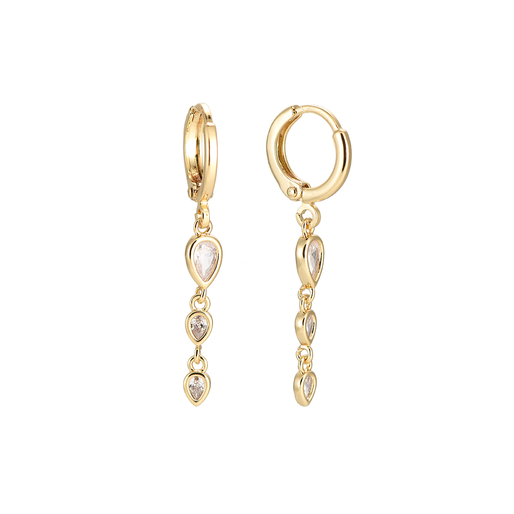 Pristine Pear Diamond Gold-plated Earrings