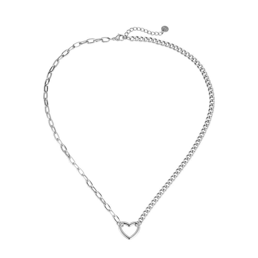 Chained Heart Stainless Steel Necklace