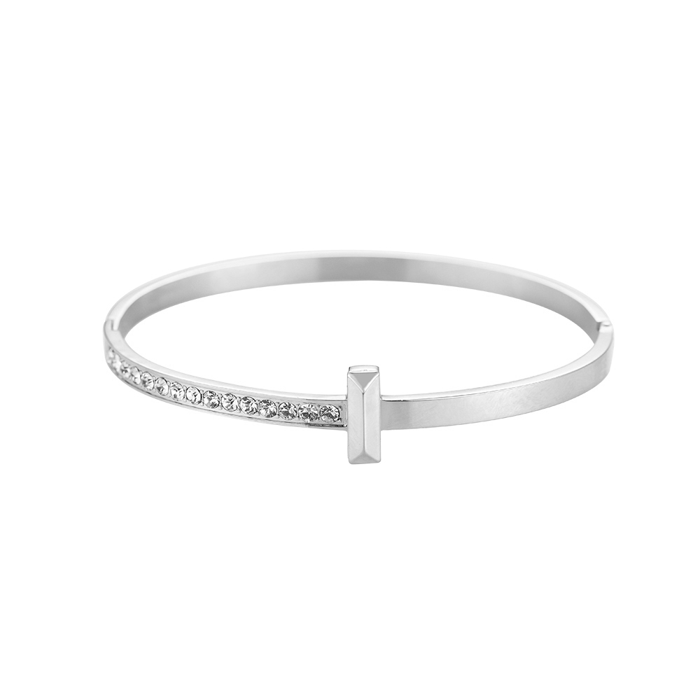 Dazzle Halfway Stainless Steel Bangle