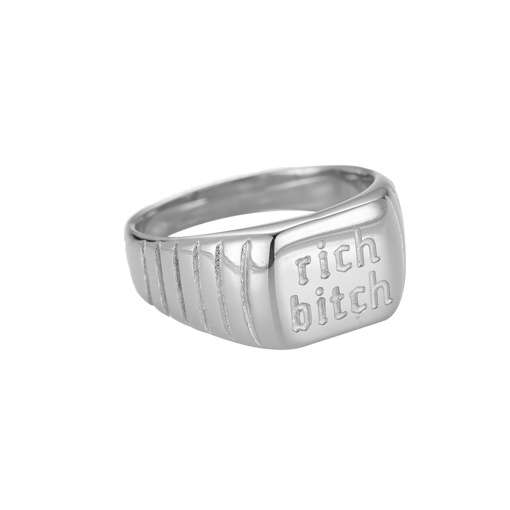 'Rich Bitch' Stainless Steel Ring