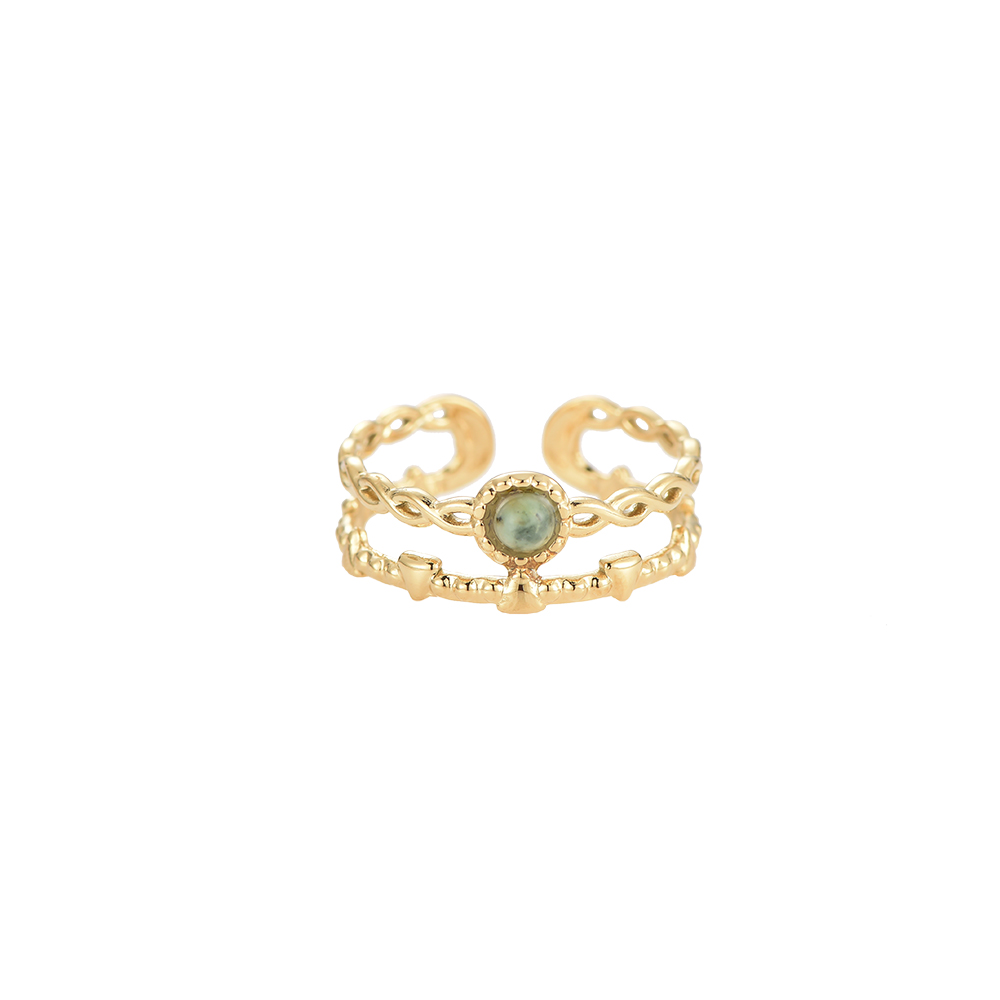 Turquoise Stone 2 Layer Edelstahl Ring