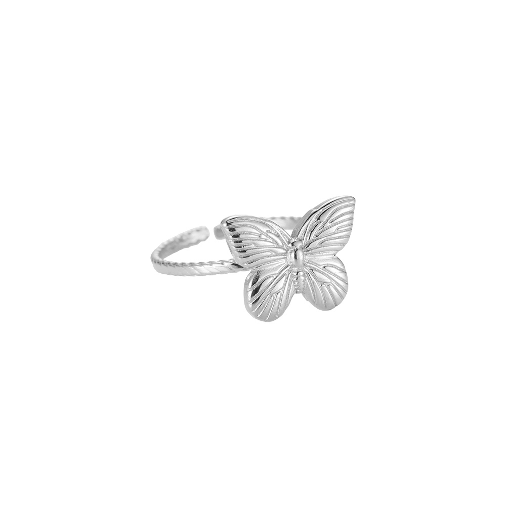 Big Butterfly Edelstahl Ring
