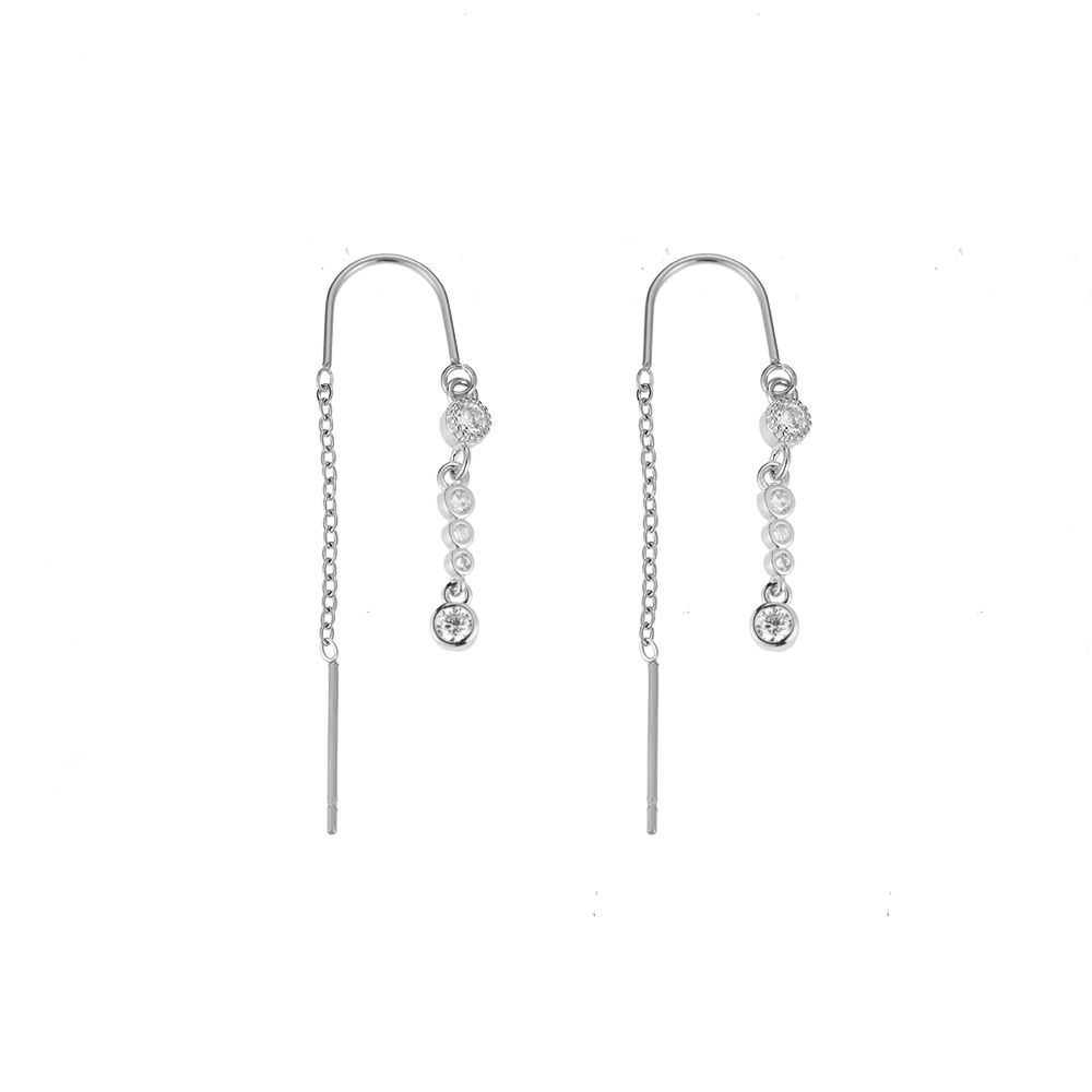 Hanging 4 Diamonds Stainless Steel Earchain
